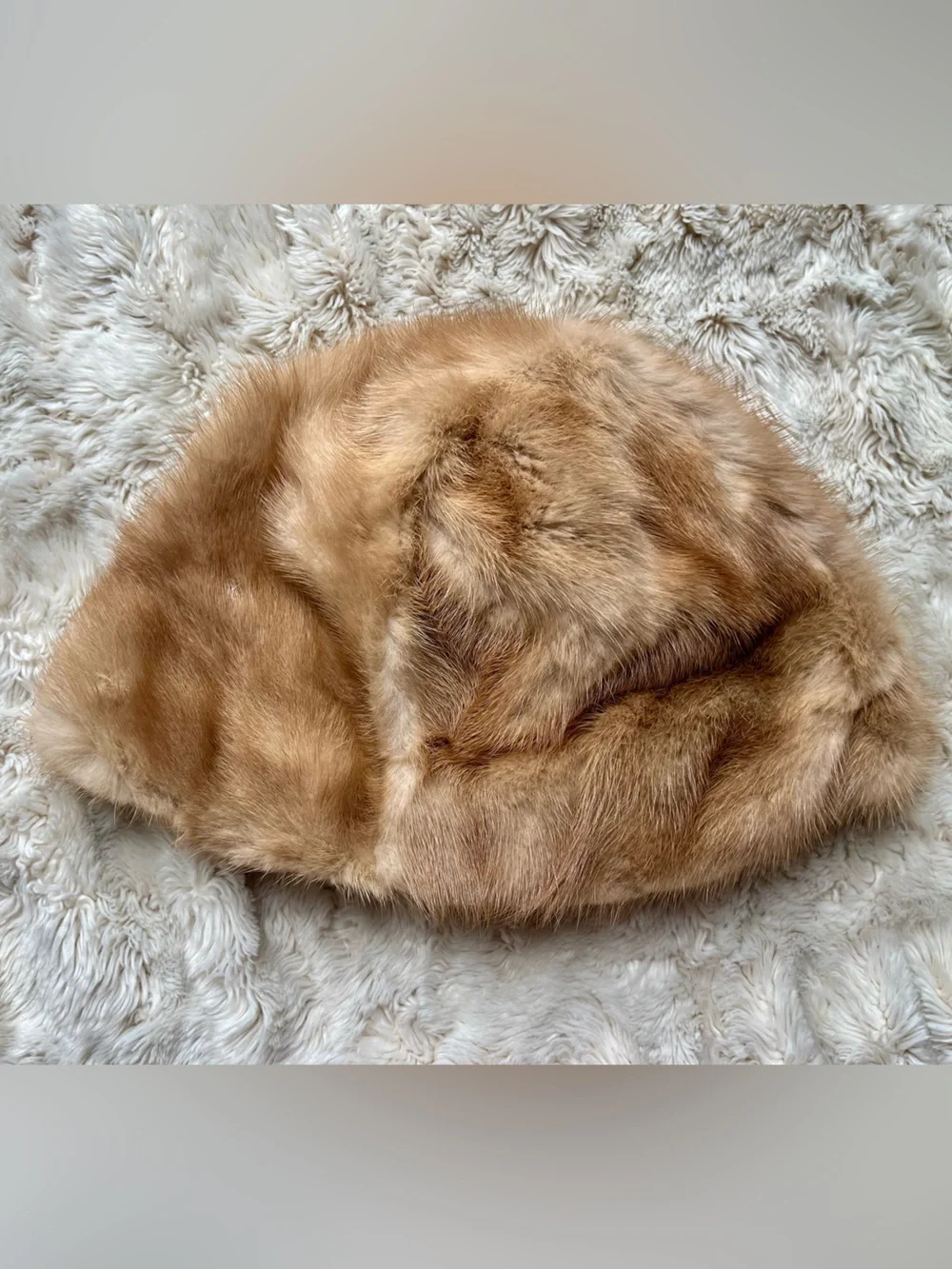Rare Vintage d'Jimas Bros Genuine Mink Fur Pillbox Hat Secretly Warm Collection